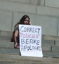 Protester on Parliament Hill