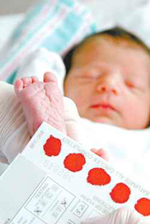 Newborn blood spot card
