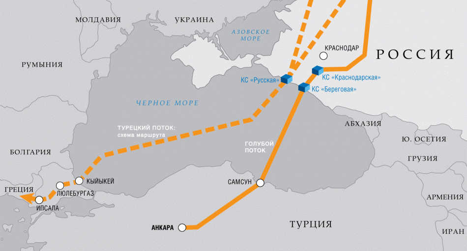 Proposed Turkish Stream route. (Click to enlarge)